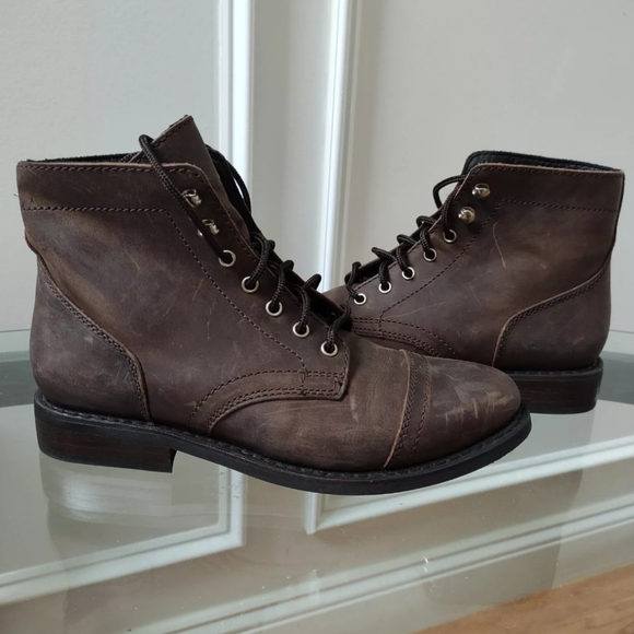 Thursday Boot Company Women 8 Captain Suede Leather Ankle Boots Lace Up - Picture 1 of 12